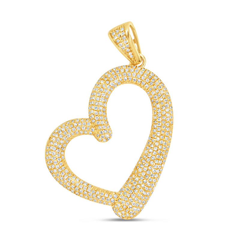 Heart - Yellow Gold Diamond Charm Pendant | 0.67CTW | 14K