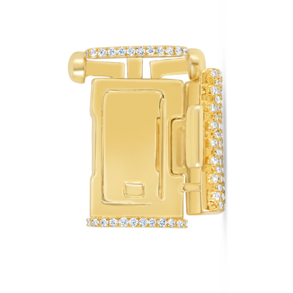 Lock - Yellow Gold Diamond Chain lock| 1.68CTW | 14K | 14MM