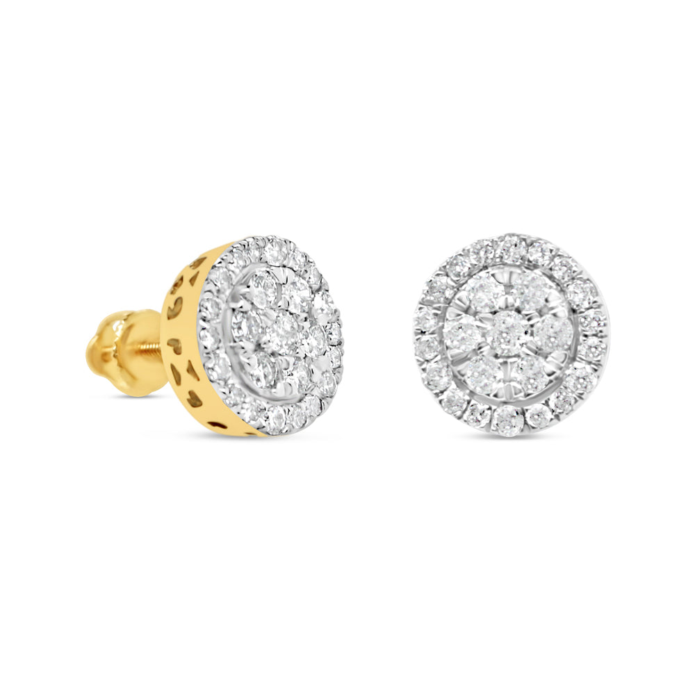 Gold Diamond Round Earrings | Yellow Gold 14K | 1.50CT | 10MM