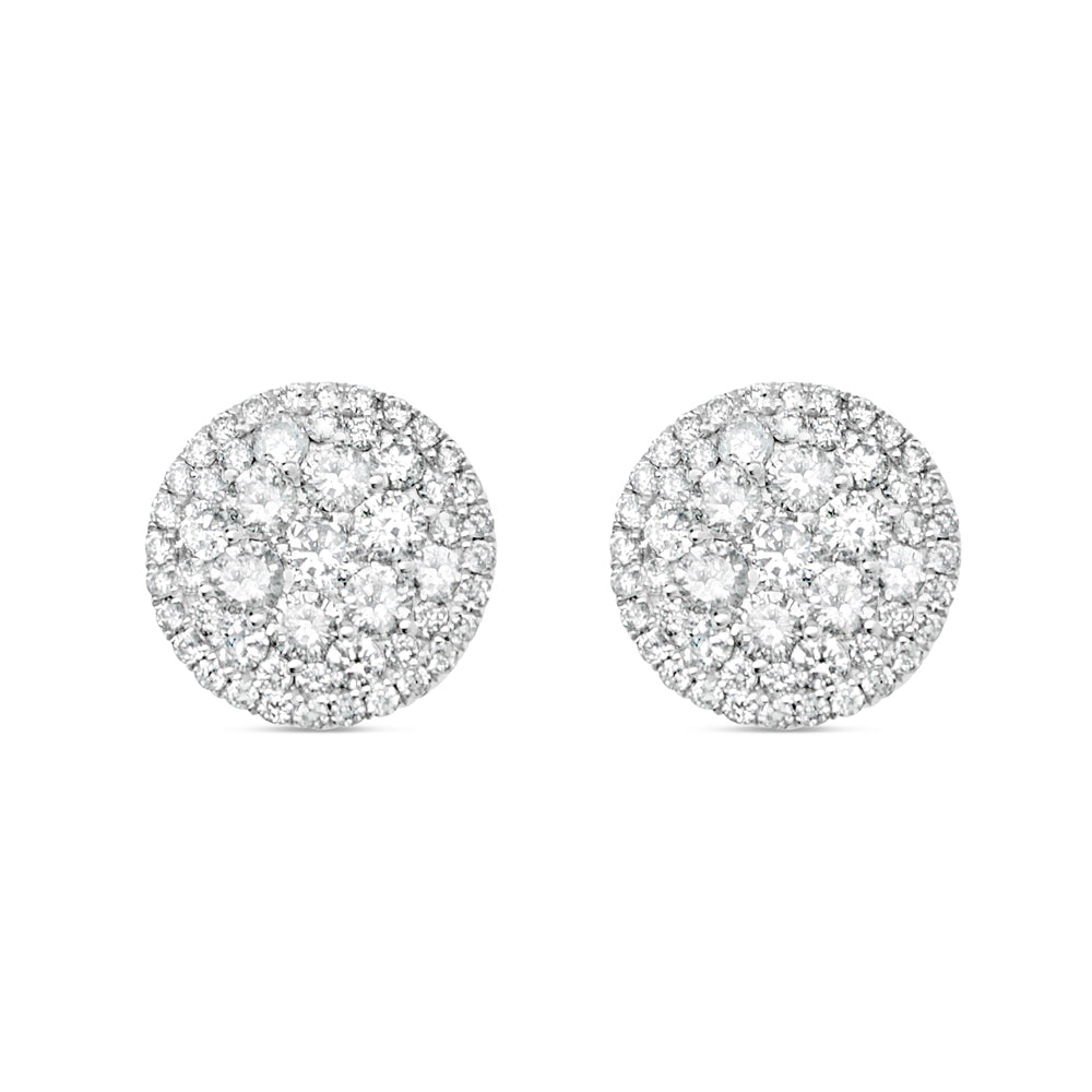 Gold Round Earrings | White Gold 14K | 2.00CT | 12MM