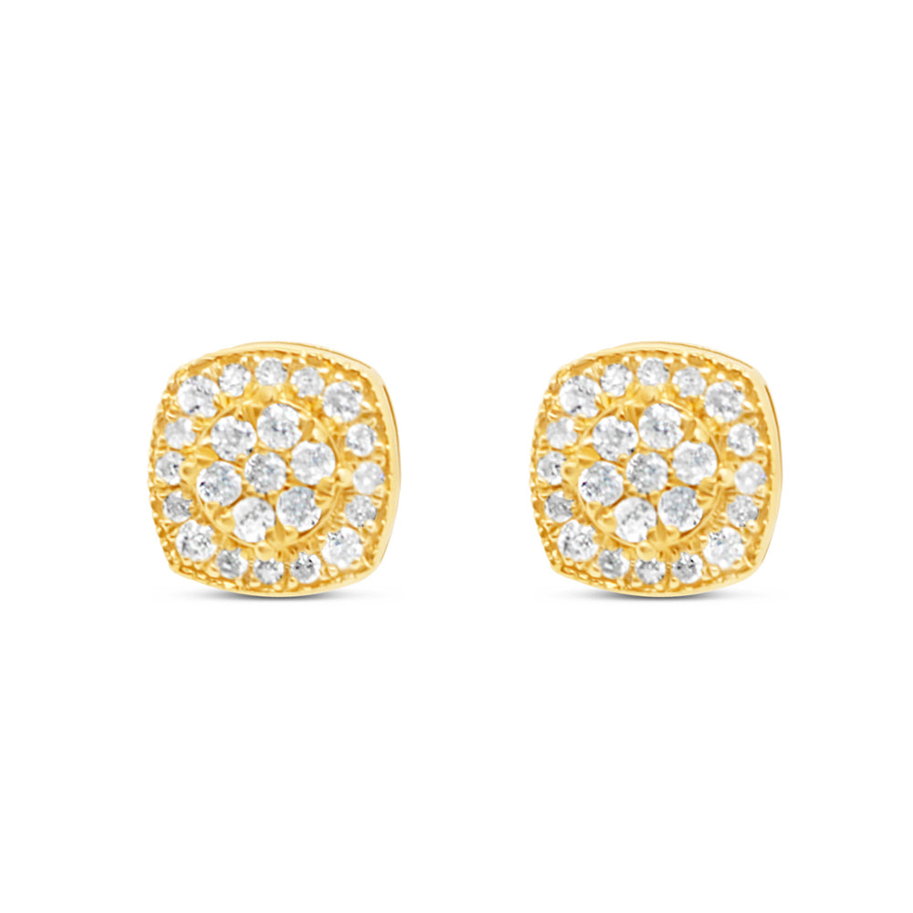 Gold Round Earrings | Yellow Gold 10K | 0.56CT | 9MM