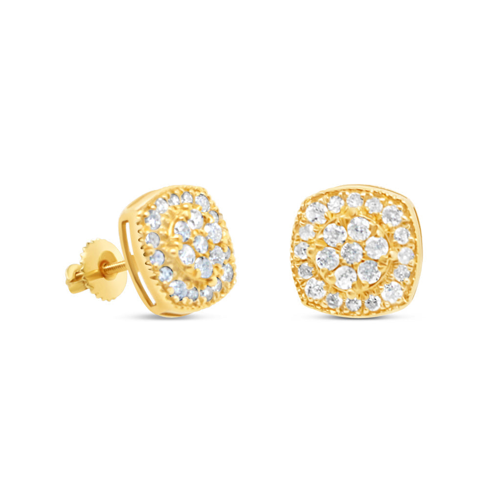 Gold Round Earrings | Yellow Gold 10K | 0.56CT | 9MM