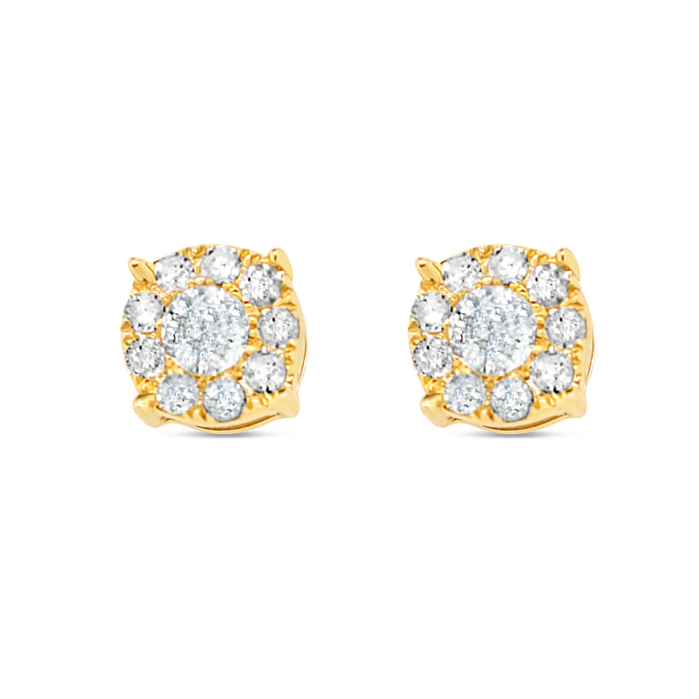 Gold Diamond Round Earrings | Yellow Gold 14K | 0.31CT | 5MM