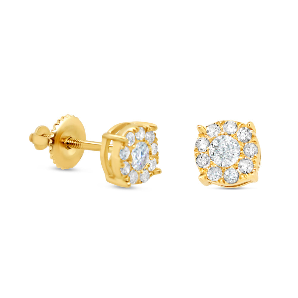 Gold Diamond Round Earrings | Yellow Gold 14K | 0.31CT | 5MM