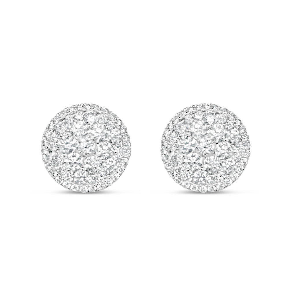 Gold Diamond Round Earrings | Yellow Gold 14K | 3.00CT | 14MM