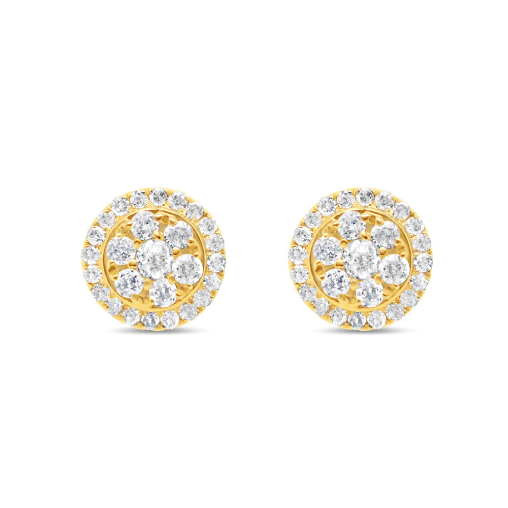 Gold Diamond Round Earrings | Yellow Gold 14K | 0.50CT | 8MM