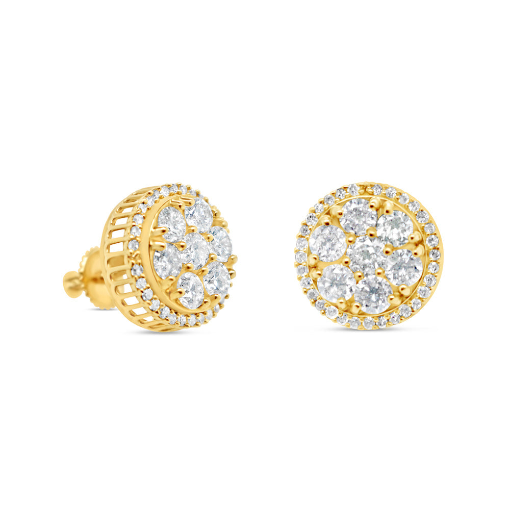 Gold Diamond Round Earrings | Yellow Gold 10K | 0.69CT | 9.7MM