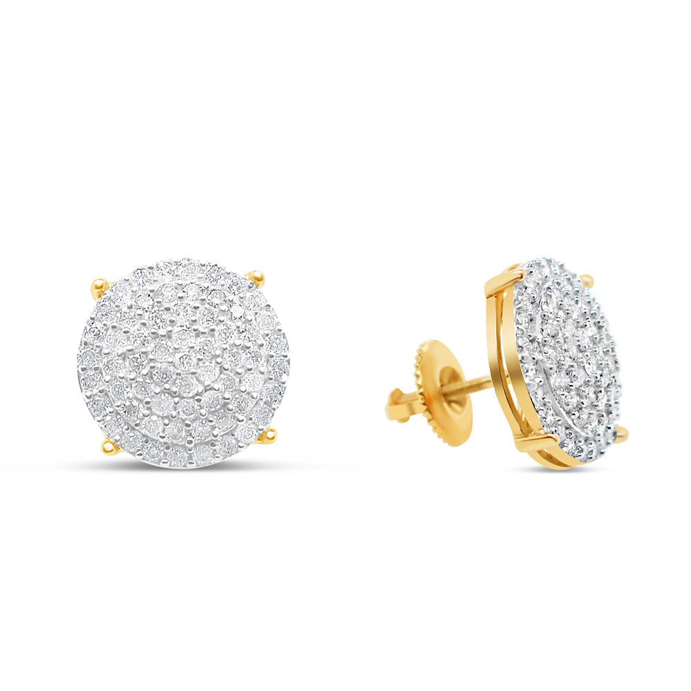 14K Yellow Gold | Diamond Earrings | 1.06CTW | 6.70MM