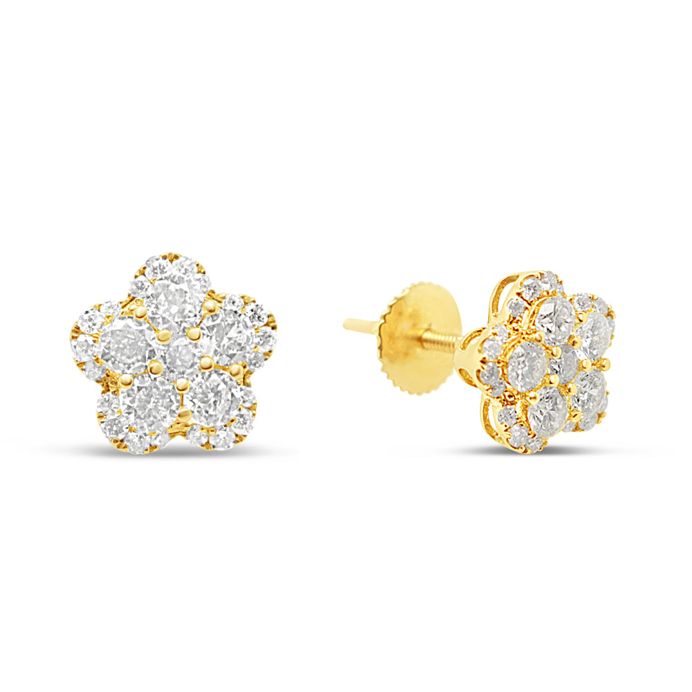 14K Yellow Gold | Diamond Star Earrings | 1.09CTW | 8.70MM