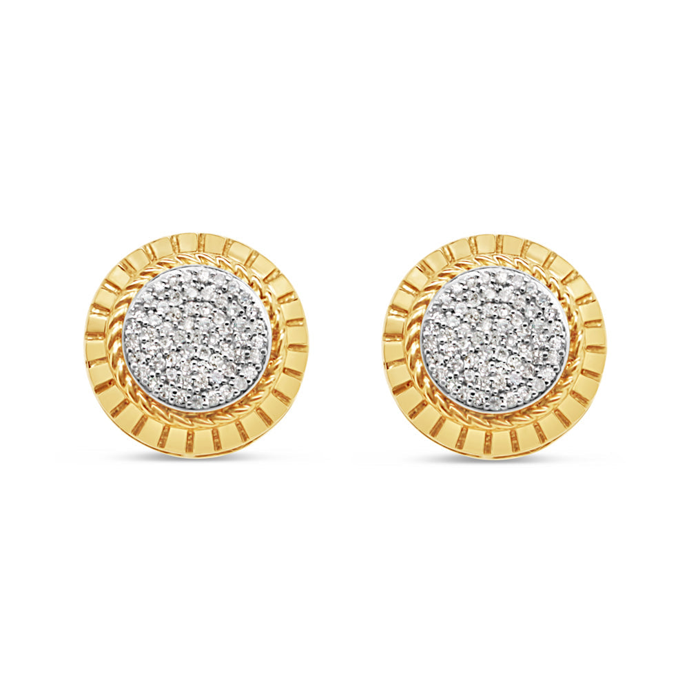 10K Yellow Gold | Diamonds Earrings | Size Options Available