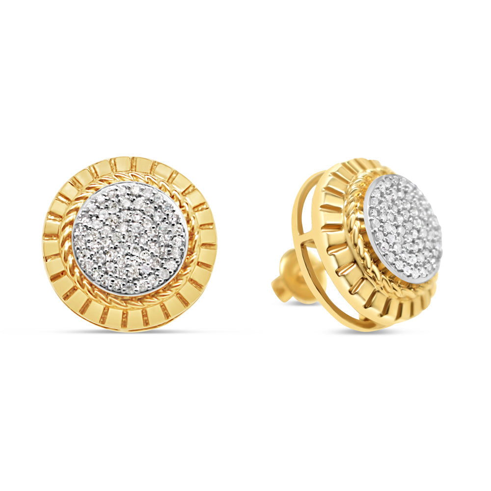 10K Yellow Gold | Diamonds Earrings | Size Options Available