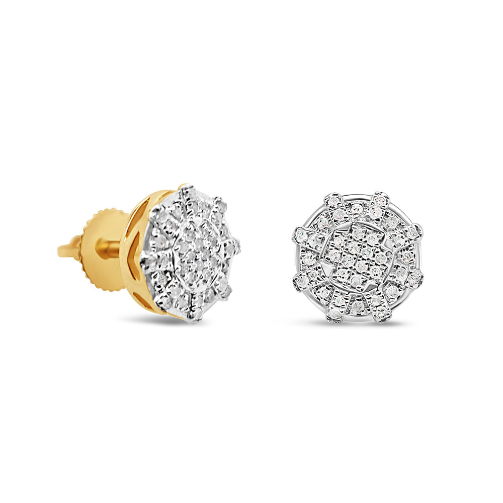 14K Yellow Gold | Diamonds Round Earrings | 0.51CTW | 9.46MM