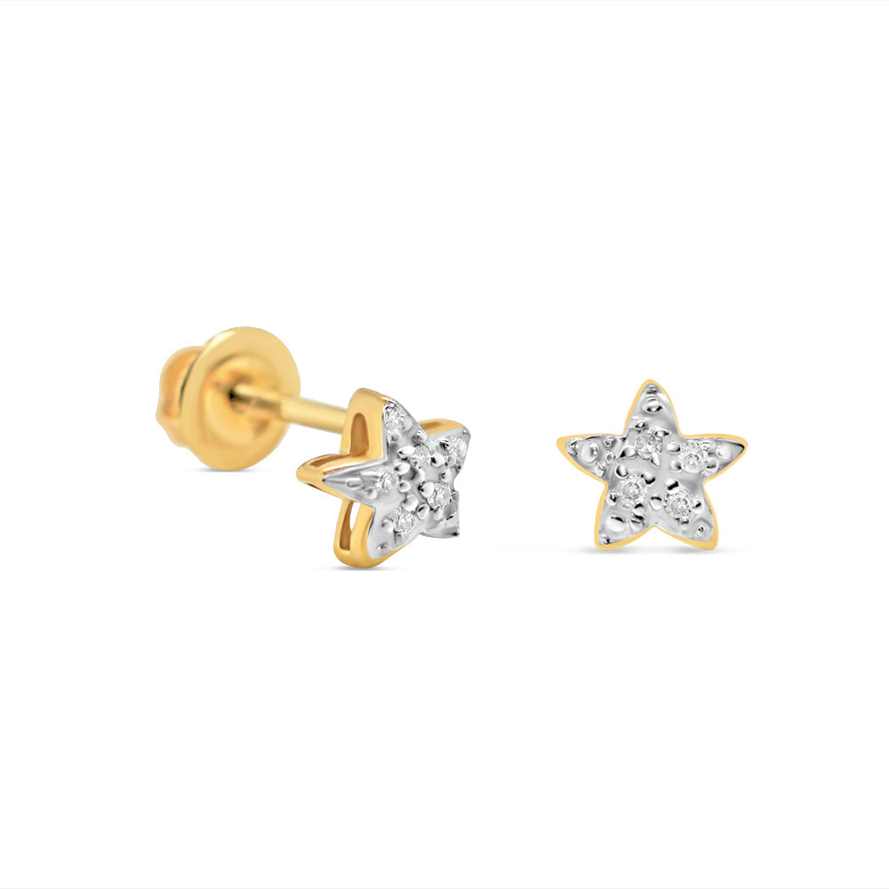 14K Yellow Gold | Diamond Star Earrings | ?CTW | 5.16MM pirce check