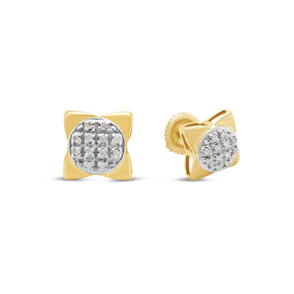 10K Yellow Gold | Diamond Earrings | 0.25CTW | 8.11MM
