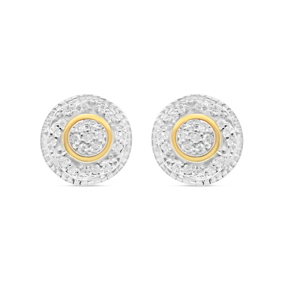 14k Gold Diamond Round Earrings 9.7mm 0.65CTW
