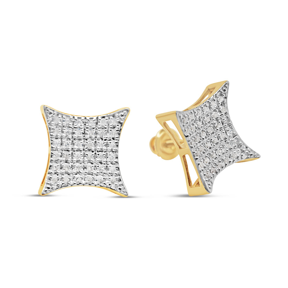 10k Gold Diamond Kite Earrings 12mm .25CTW