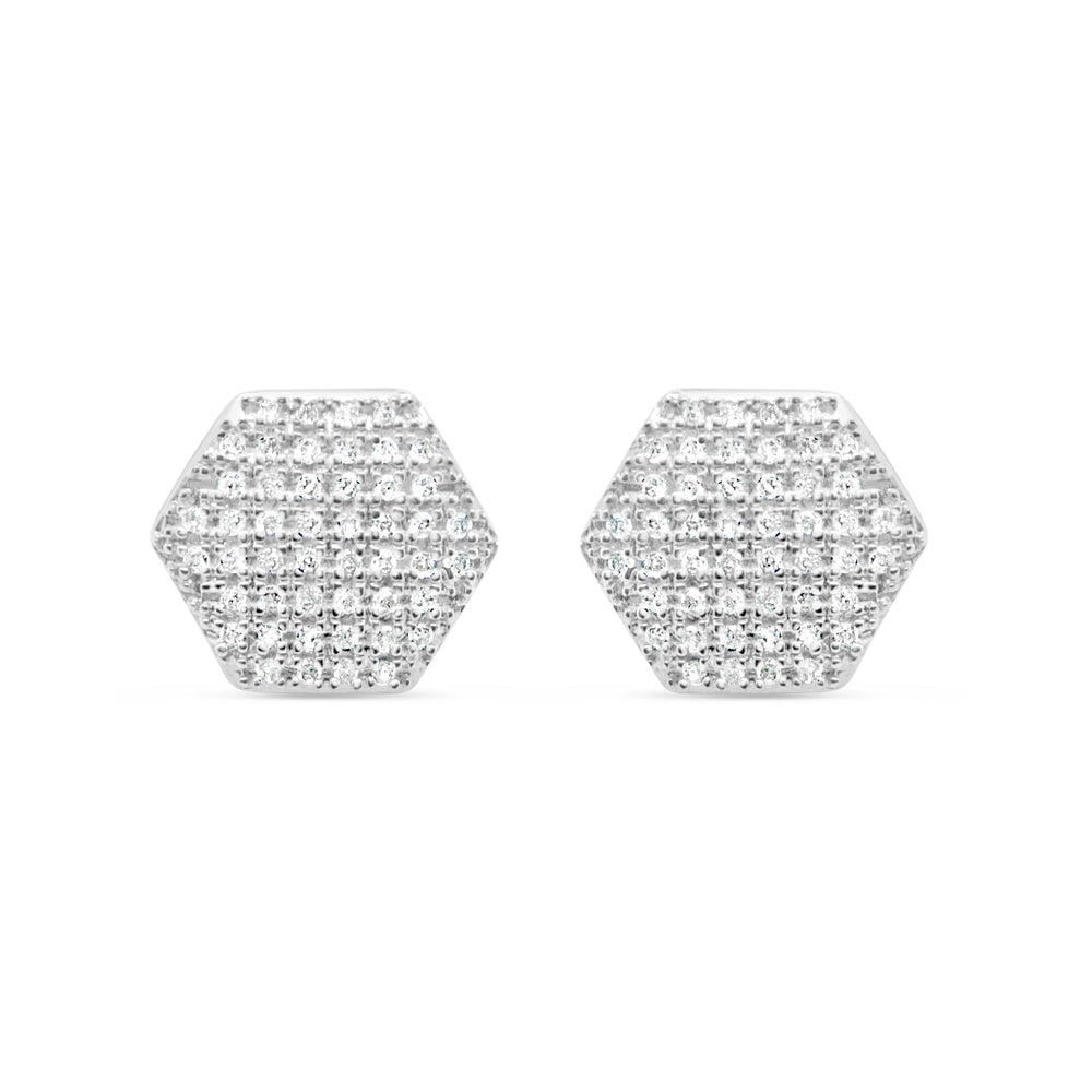 10k Gold Diamond Earrings 8mm .35CTW