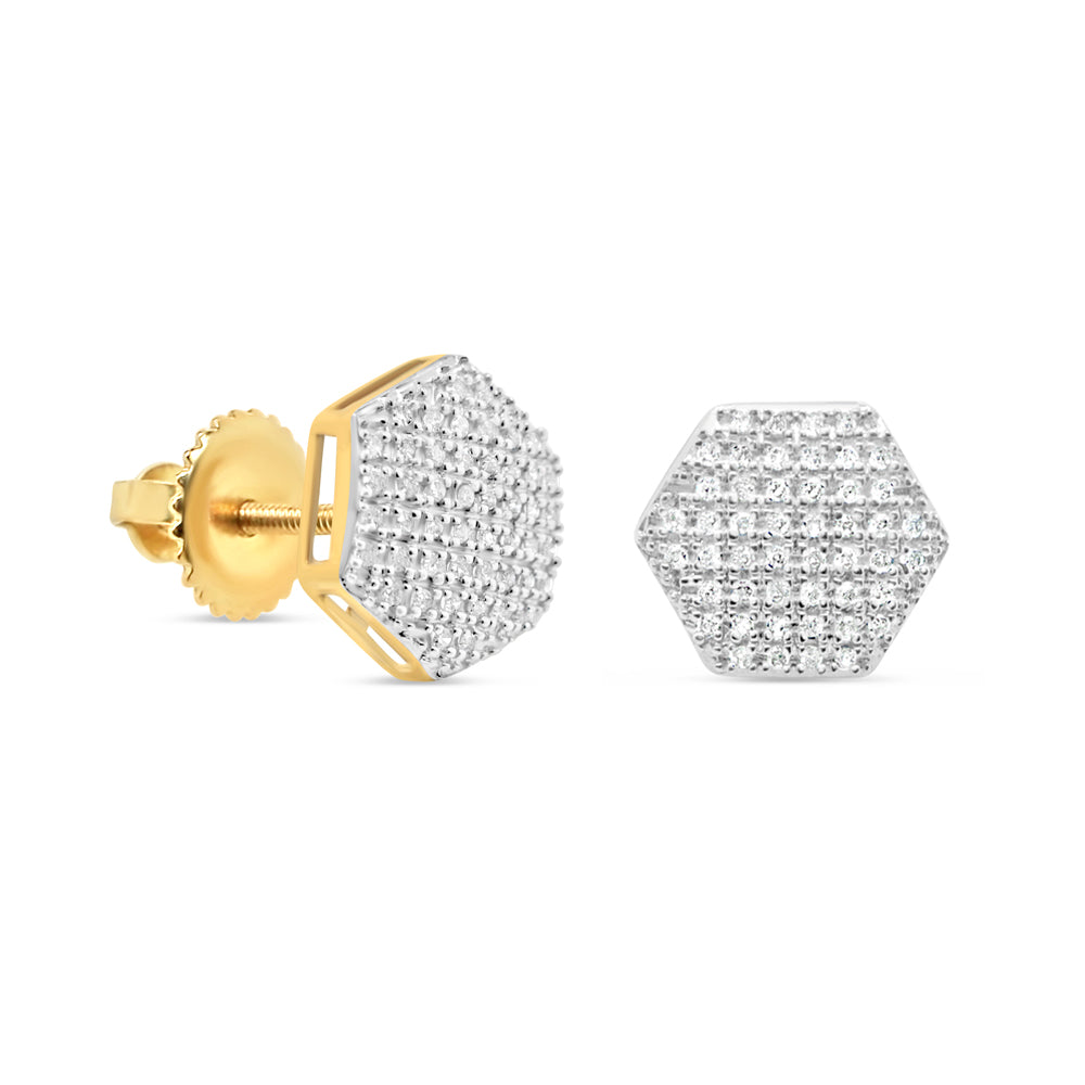 10k Gold Diamond Earrings 8mm .35CTW