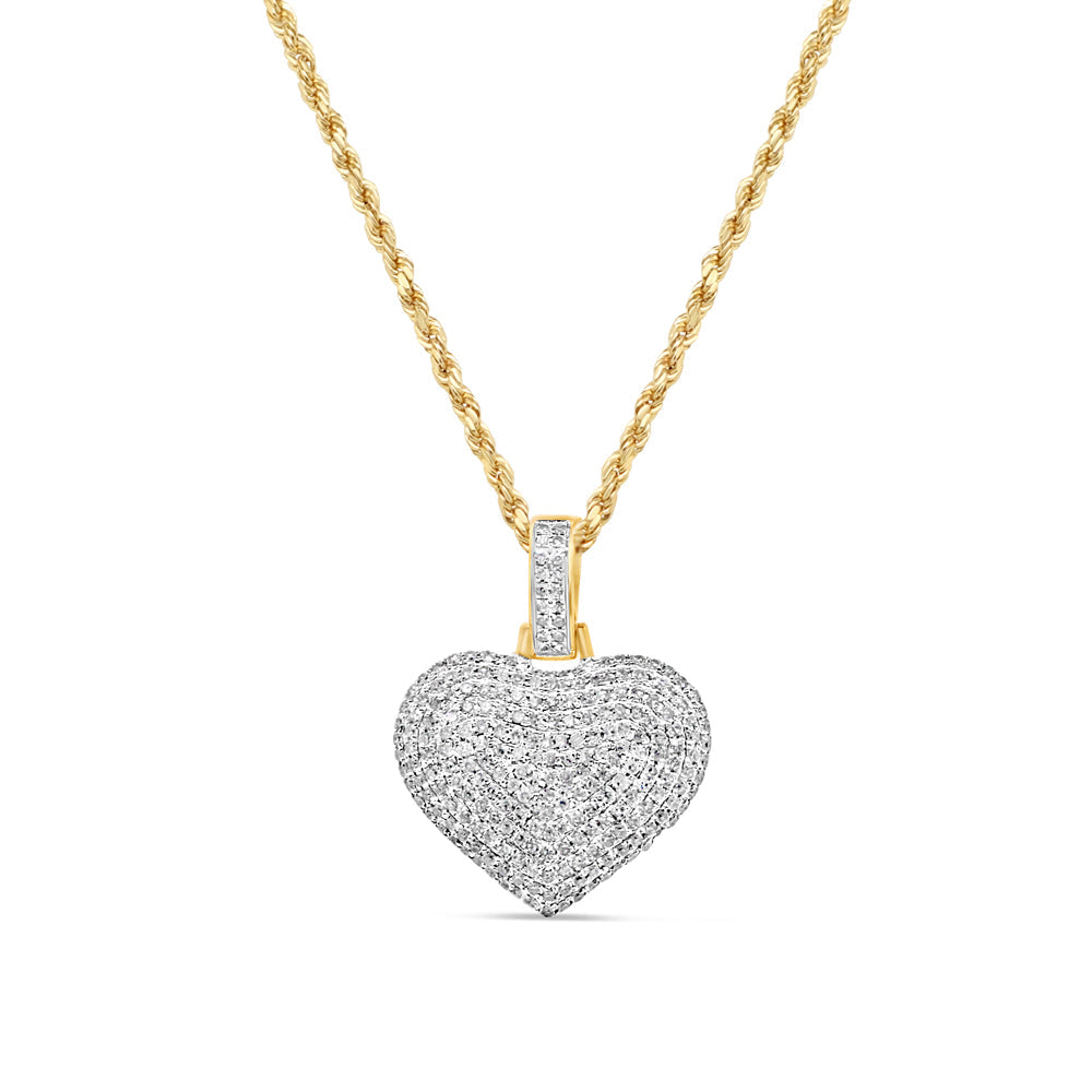 Heart Pendant with Necklace | 14K Yellow Gold | 18.75MM| 0.78CT