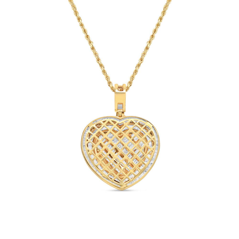 3D Heart Pendant with Necklace | 14K Gold| Color Options Available | 27.43MM| 2.77CT
