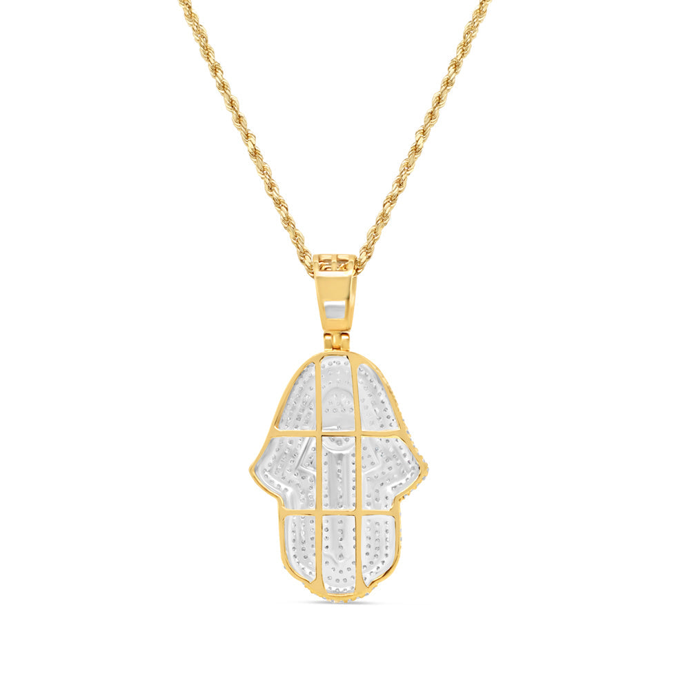Hamsa Pendant with Chain/Necklace | 10K Yellow Gold 1.44CT