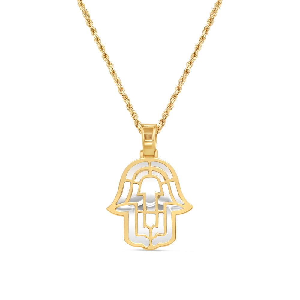 Hamsa Pendant with Chain/Necklace | 10K Yellow Gold | .35CT