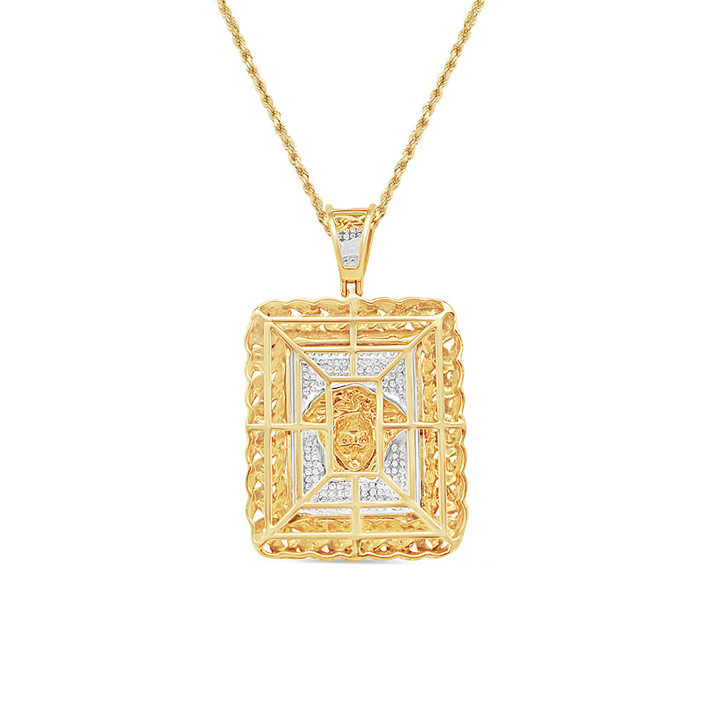 Versace Pendant with Necklace | 10K Yellow Gold | 27.88MM| 0.55CT