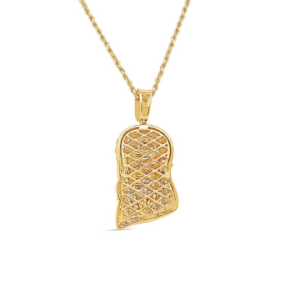 Jesus Head with Necklace | 14K Yellow Gold | 18.14MM| 0.97CT