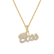 Small 'Boss' Pendant with Necklace | 10K Yellow Gold | 24.28MM | 0.34CT