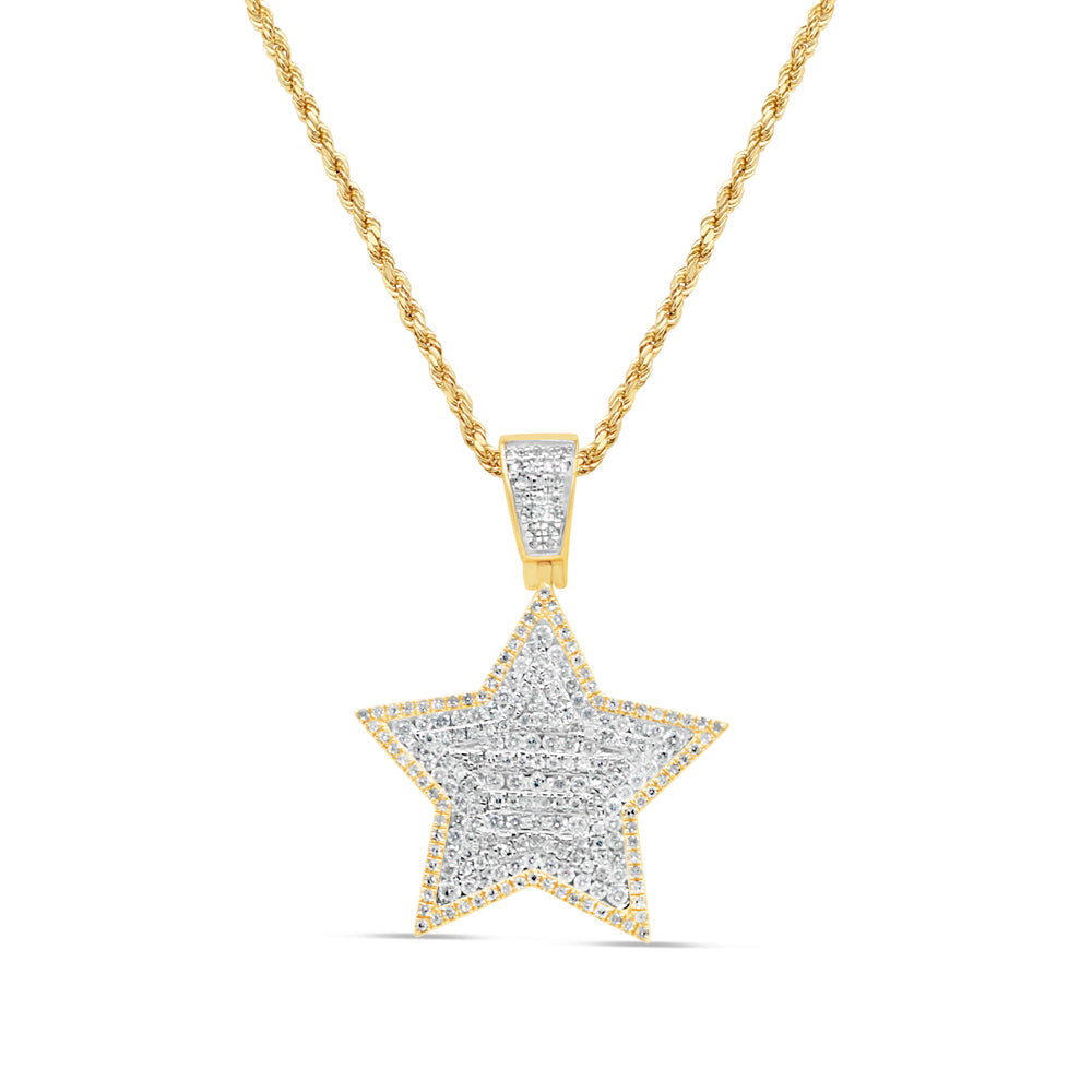 Star Pendant with Necklace | 14K Yellow Gold | 25.69MM | 1.18CT