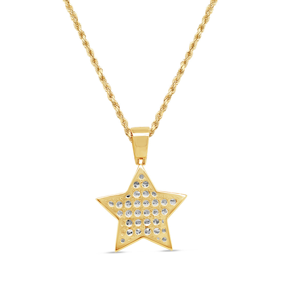 Star Pendant with Necklace | 14K Yellow Gold | 25.69MM | 1.18CT