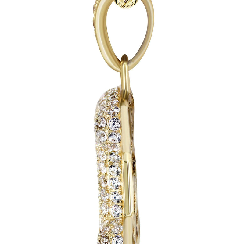 10K Yellow Gold Bubble Letter "I" CZ Necklace | Appx. 12.6 Grams