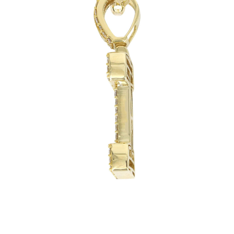 14K Yellow Gold Letter "I" Baguette Diamond Necklace | 2.17 Carats