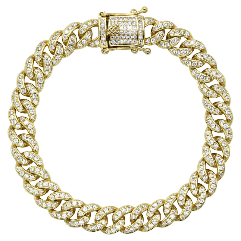 Silver Gold Ice Miami Cuban Link Bracelet