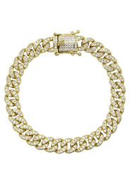 Silver Gold Ice Miami Cuban Link Bracelet