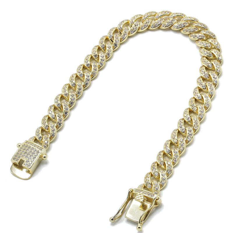 Silver Gold Ice Miami Cuban Link Bracelet