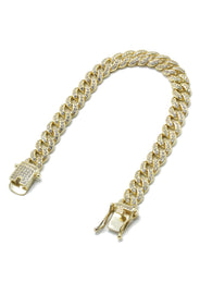 Silver Gold Ice Miami Cuban Link Bracelet