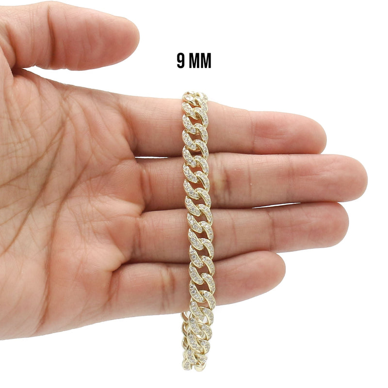 Silver Gold Ice Miami Cuban Link Bracelet