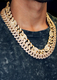 Diamond Miami Cuban Link Chain ( 17 MM ) & Gucci Puff Cuban Chain ( 18 MM) Bundle