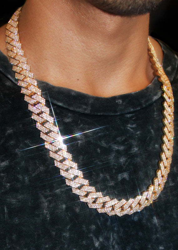 Diamond Miami Cuban Link Chain ( 17 MM )