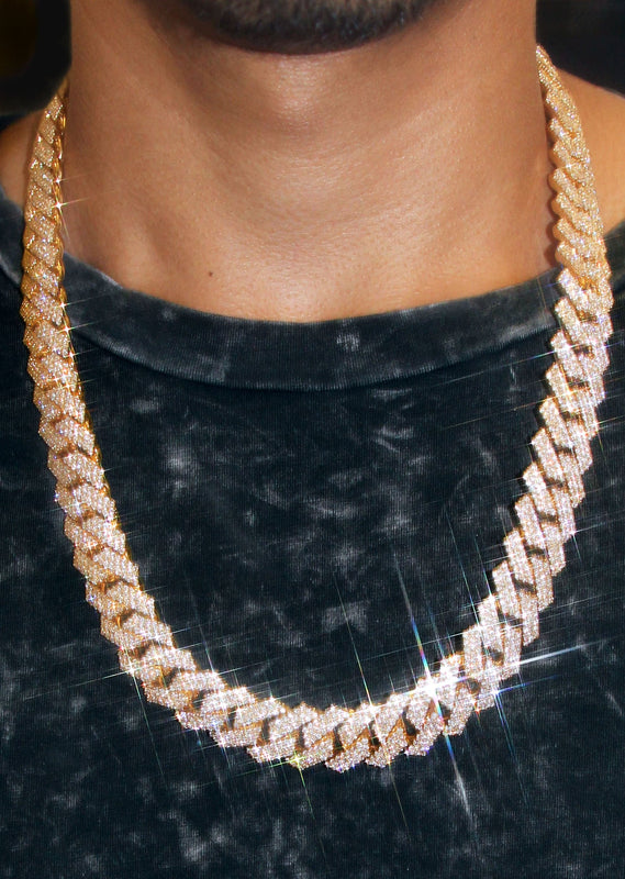 Diamond Miami Cuban Link Chain ( 17 MM )