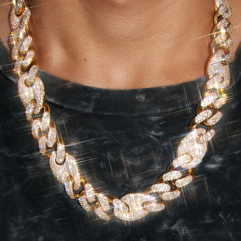 Diamond Gucci Puff Cuban Chain ( 18 MM )