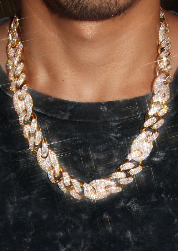Diamond Gucci Puff Cuban Chain ( 18 MM )