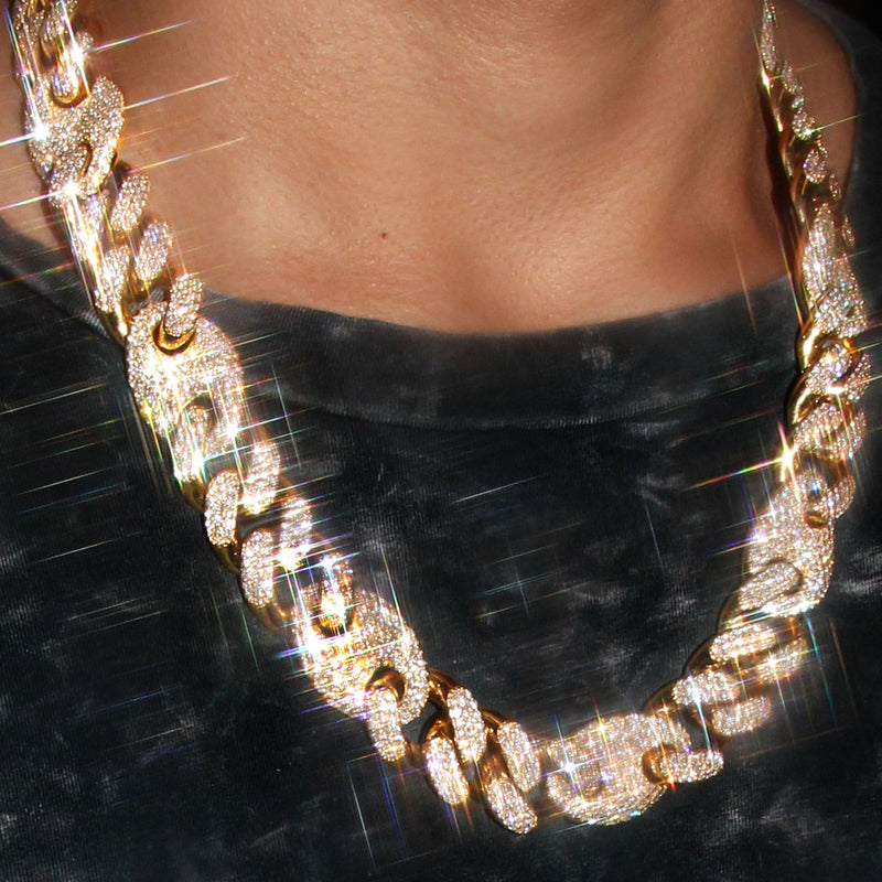 Diamond Gucci Puff Cuban Chain ( 18 MM )