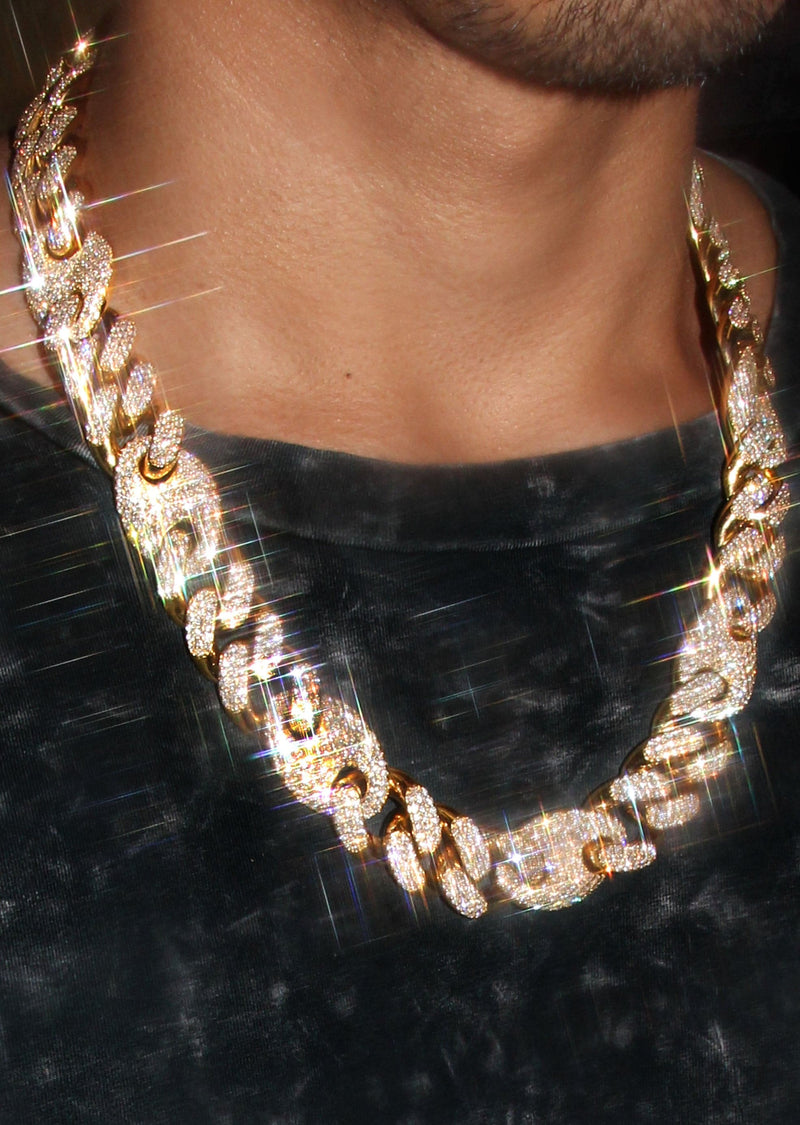 Diamond Gucci Puff Cuban Chain ( 18 MM )