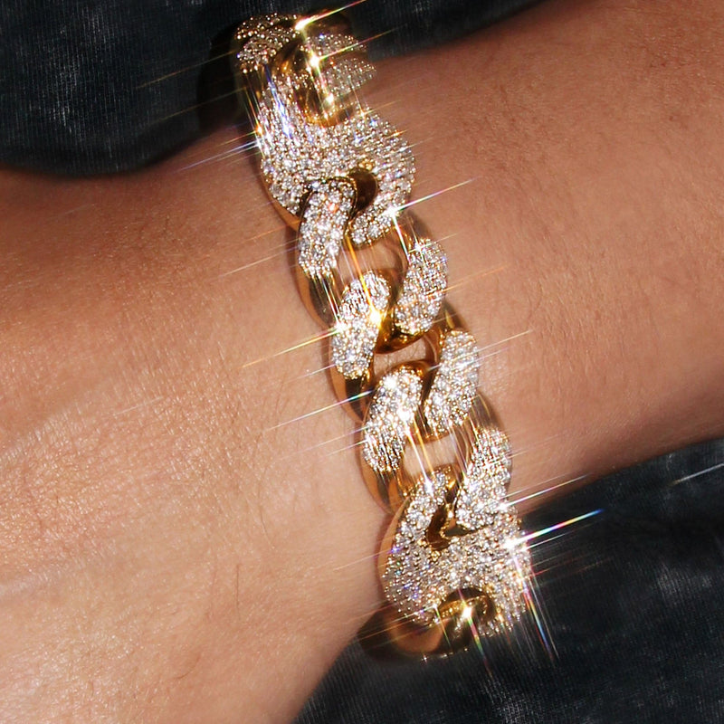 Diamond Puff Gucci Miami Cuban Link Bracelet ( 18 MM )