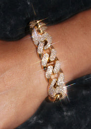 Diamond Puff Gucci Miami Cuban Link Bracelet ( 18 MM )