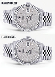 Diamond Mens Rolex Datejust Watch 16200  | 36MM | Full Diamond Dial | Jubilee Band