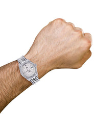 Diamond Mens Rolex Datejust Watch 16200  | 36MM | Full Diamond Dial | Jubilee Band