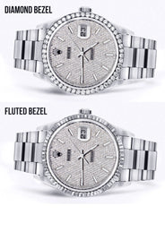Diamond Mens Rolex Datejust Watch 16200  | 36MM | Full Diamond Dial | Oyster Band